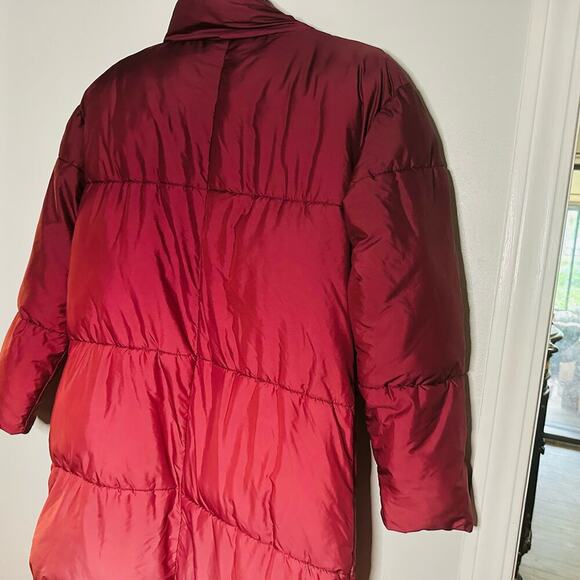 Busayo Collective Ombré Wine Pink Purple Parka Puffer Trench Jacket size XS - Picture 5 of 15
